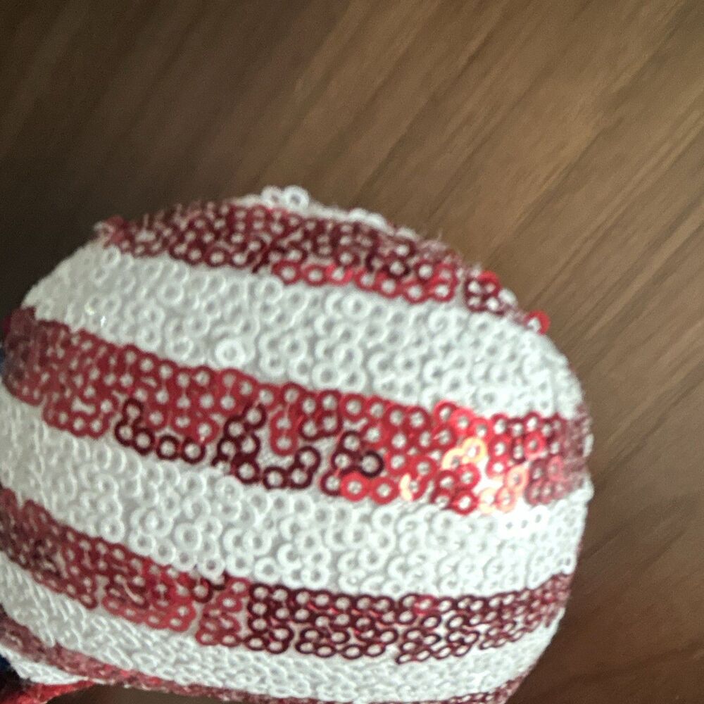 Disney Minnie Mouse USA Sequined Ears Bow Headband Striped Red/White/Blue - Picture 11 of 16